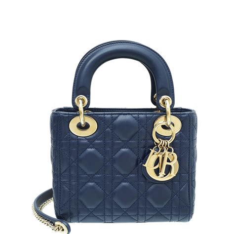navy blue lady dior bag